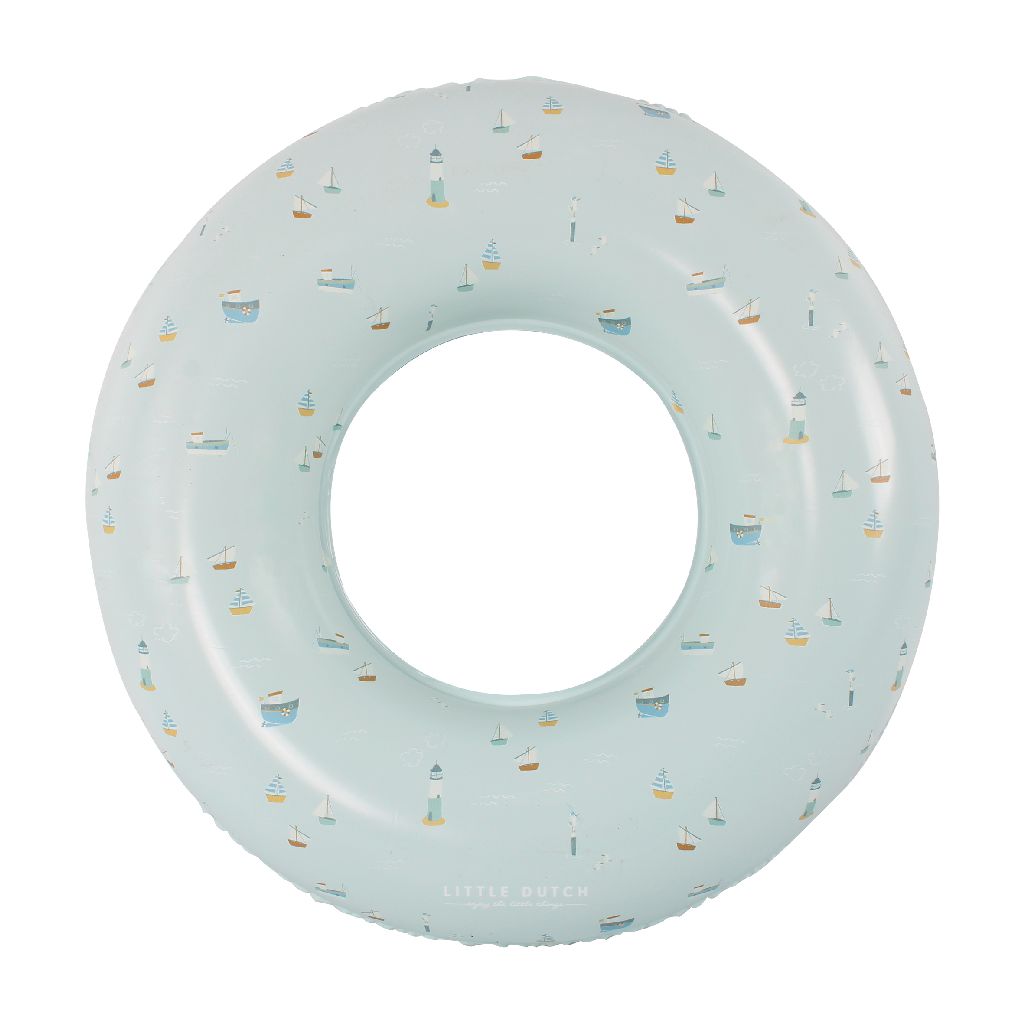 Little Dutch Schwimmring Sailors Bay 50 cm – transparenter blauer Kinder-Schwimmring ab 3 Jahren