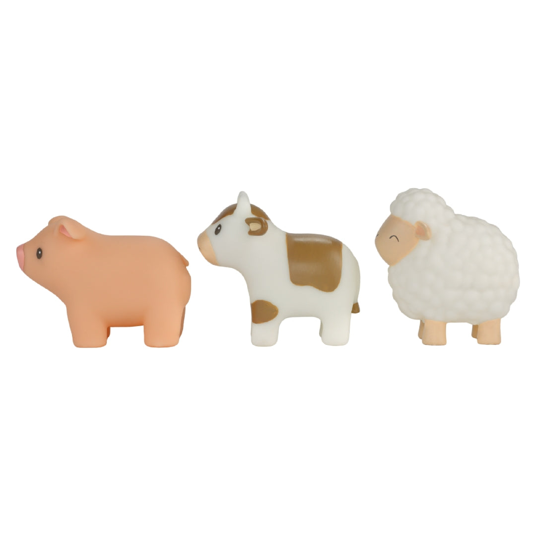 Little Dutch Badefiguren Little Farm 3er-Set – Bauernhof-Badespielzeug für Babys ab 4 Monaten zum Greifen und Spielen