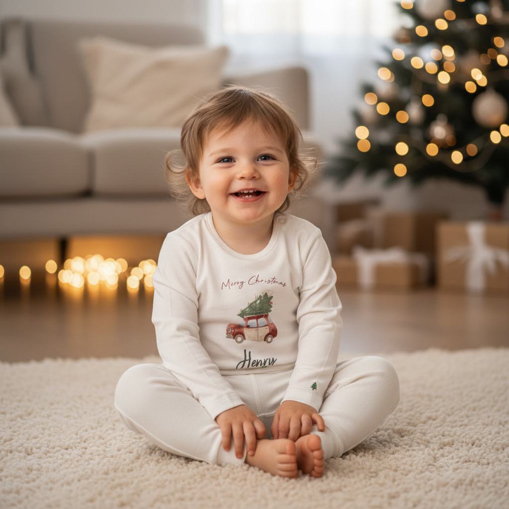 Personalisiertes Weihnachts-Langarmshirt für Kinder mit Name
