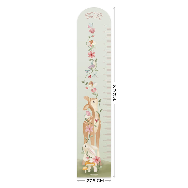 Messlatte Wandaufkleber Fairy Garden von Little Dutch – 142 cm hoher Vinyl-Sticker fürs Kinderzimmer