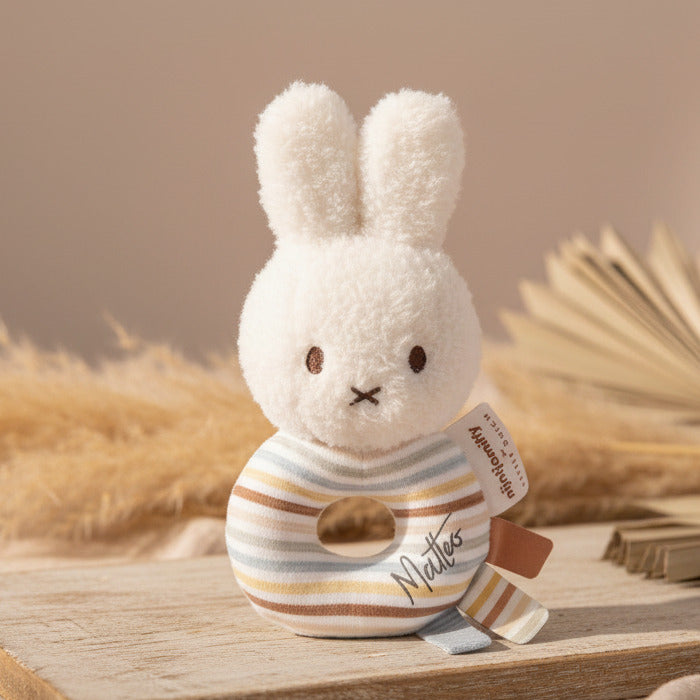 Sonajero mordedor conejo Vintage Sunny Stripes x Miffy