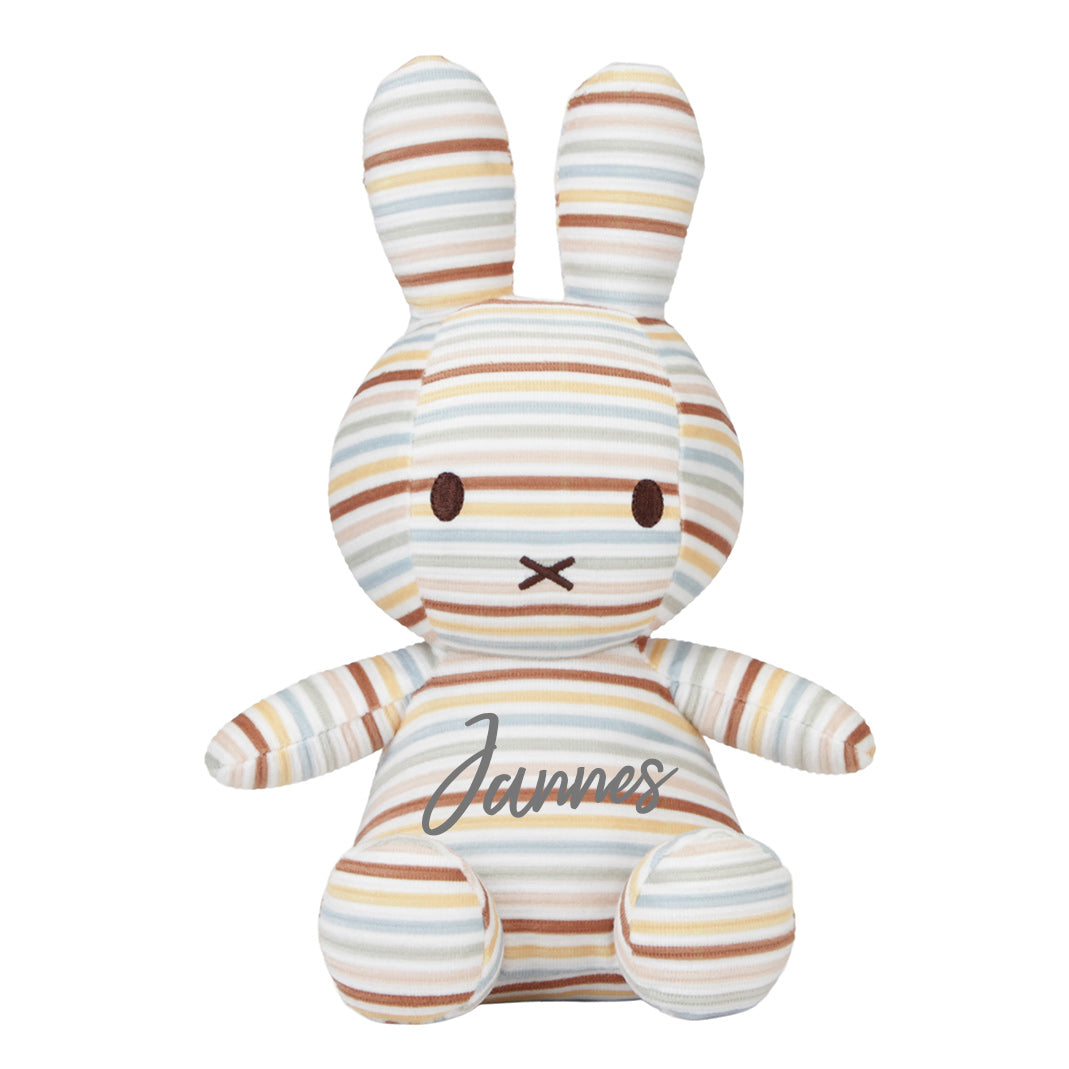 Miffy Vintage Sunny Stripes Allover – weiches Kuscheltier im bunten Retrodesign