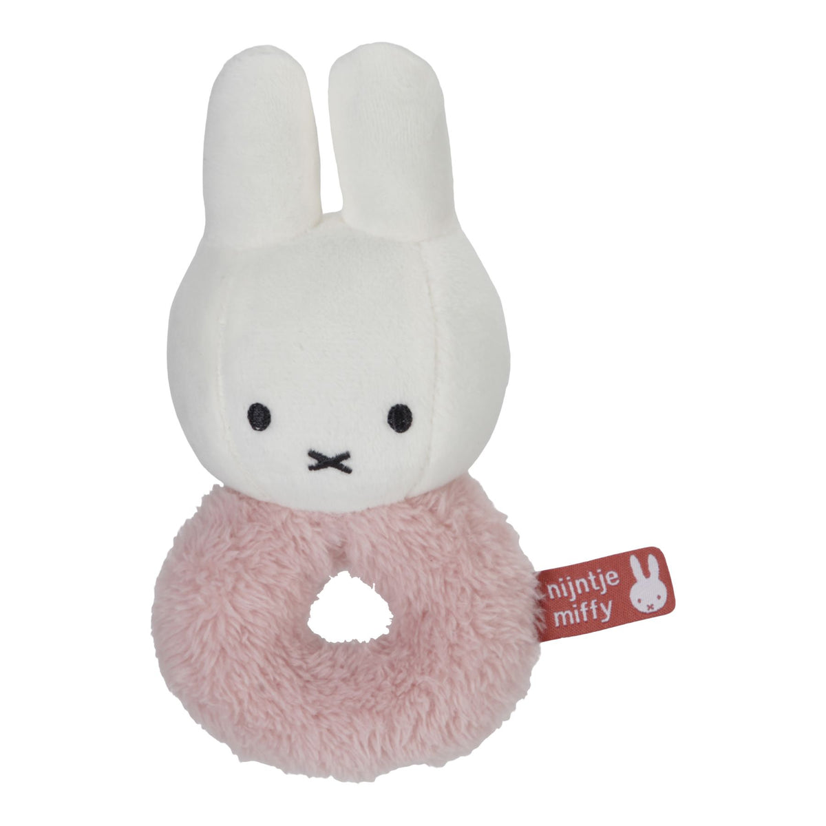 Miffy x Tiamo Fluffy Pink Baby-Geschenkset – Detailansicht der drei weichen Kuschel- und Spielartikel in Geschenkbox