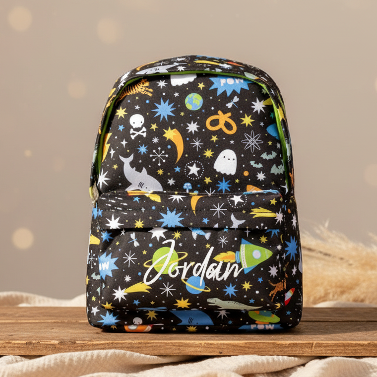 Kinder-Rucksack Galaxy mit Namenspersonalisierung