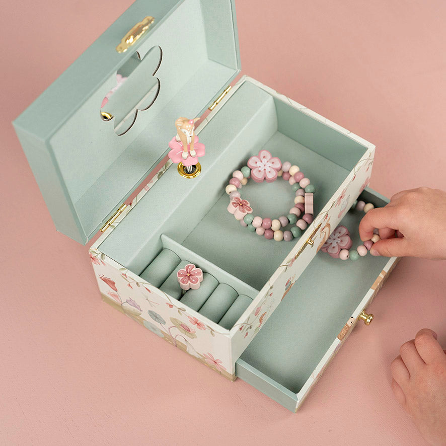 Schmuckkästchen mit Musik Forest Friends von Little Dutch – Detailansicht der Kinder-Schmuckdose mit mechanischem Aufziehspielwerk