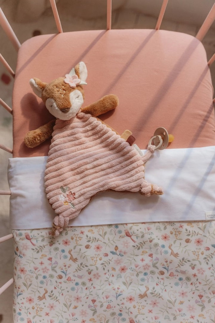 Little Dutch Fairy Garden Schnuffeltuch Reh – pinkes Schmusetuch mit weichem Reh, Knoten und praktischer Schnullerschlaufe