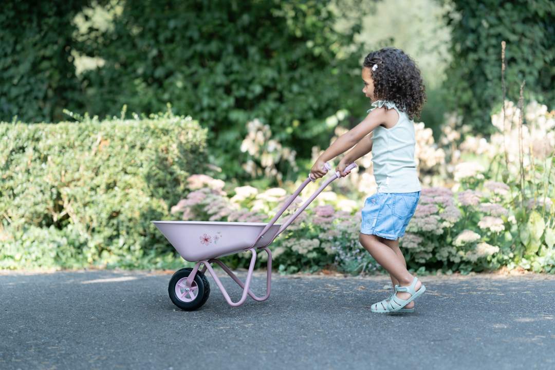 Little Dutch Kinder-Schubkarre Fairy Garden – Gartenspielzeug aus Metall und Kunststoff ab 4 Jahren