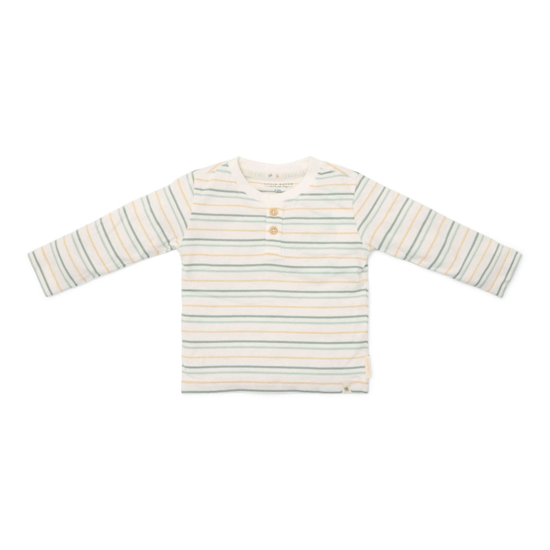 Little Dutch Langarmshirt Multi Stripe – Forest Friends Streifen in Naturtönen