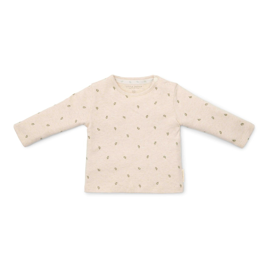 Little Dutch Langarmshirt Green Leaves Little Farm – Bio-Baumwolle, Größen 44 bis 74