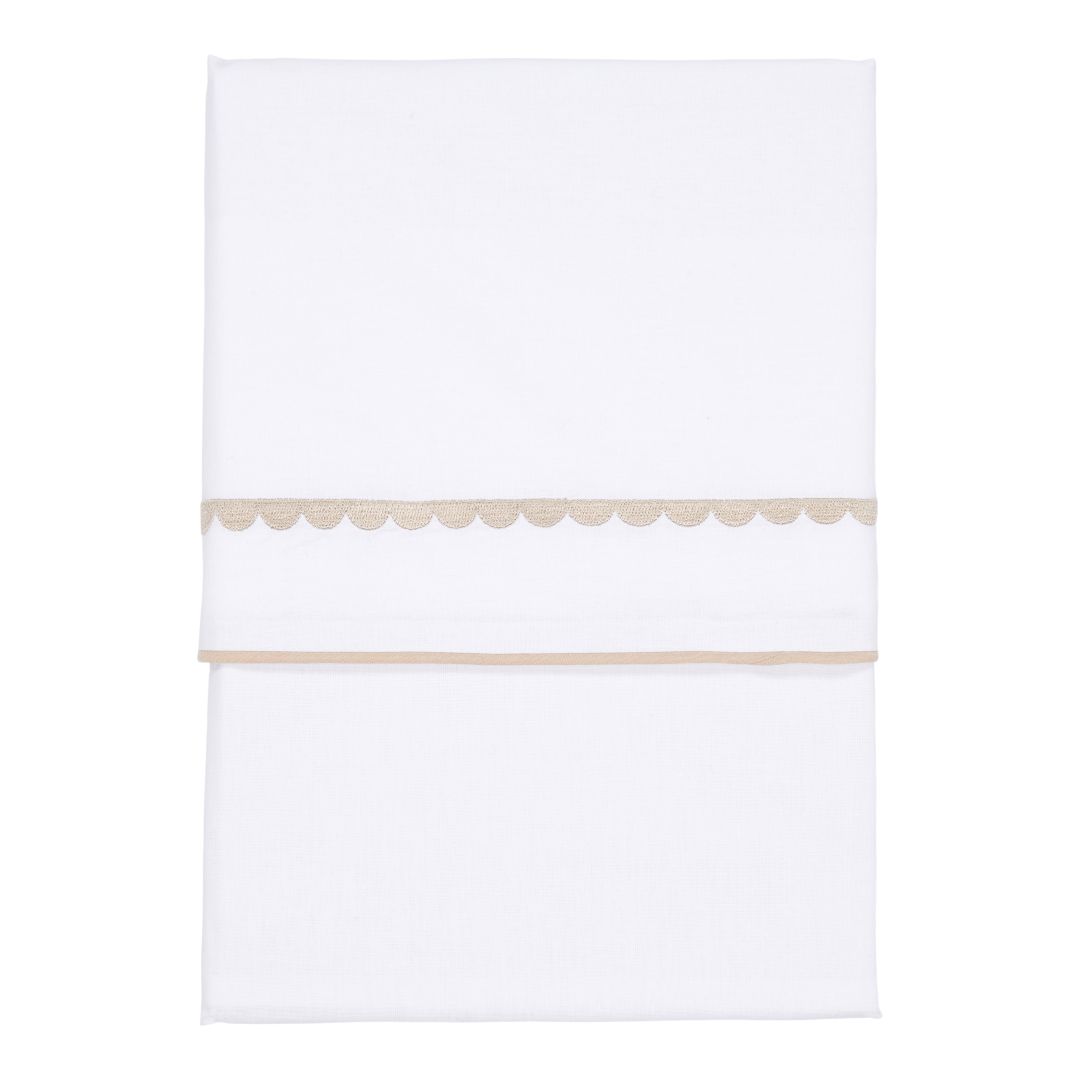 Little Dutch Kinderbettlaken Beige Rounded bestickt 110 x 140 cm