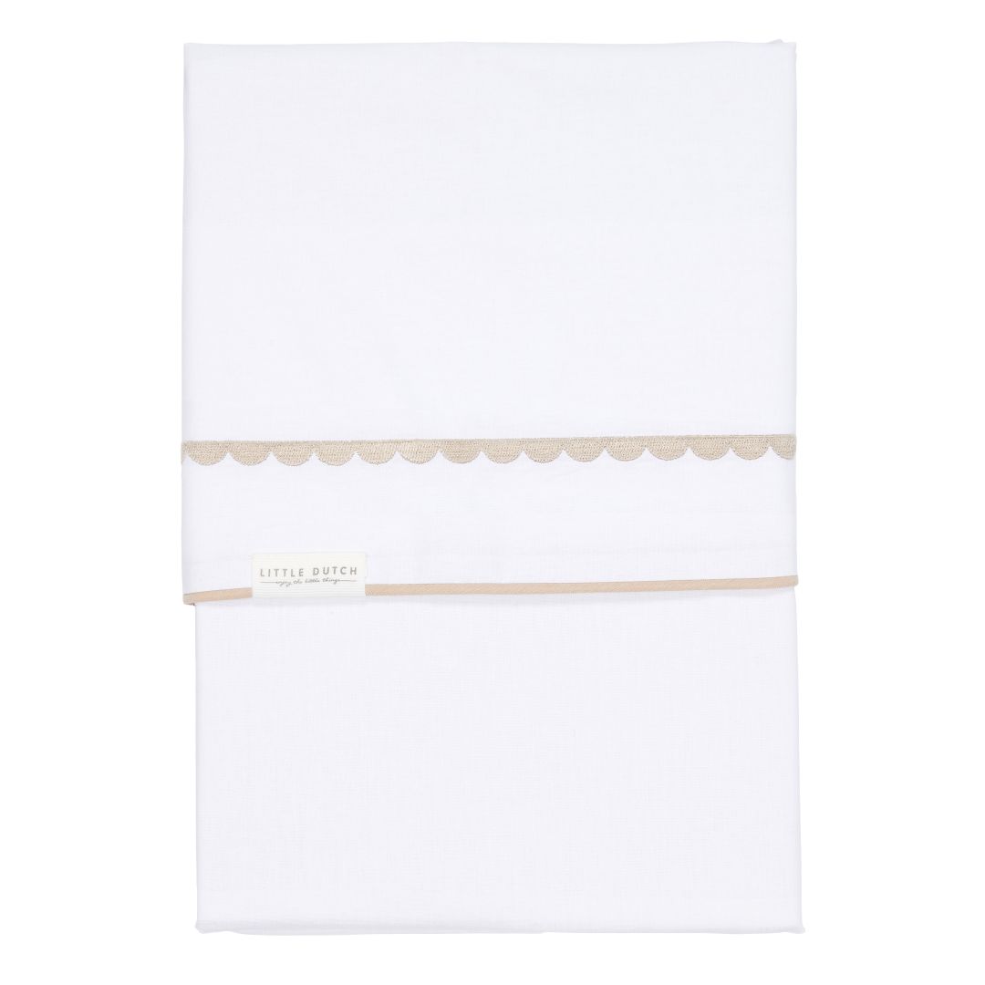 Drap housse Little Dutch arrondi brodé beige