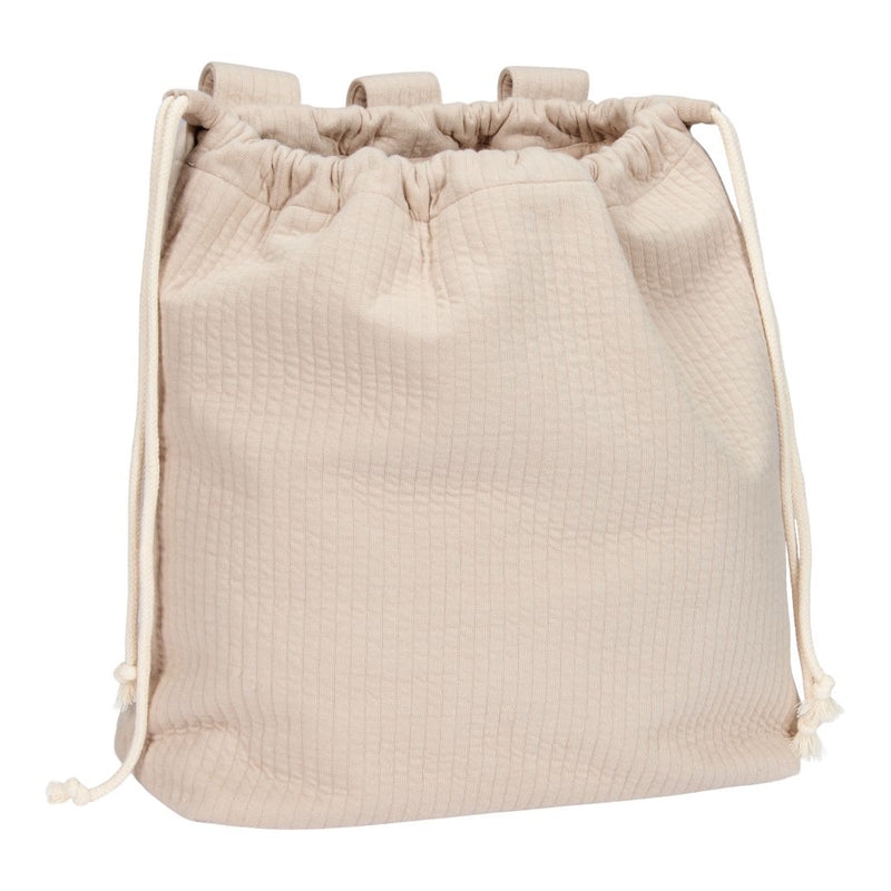 Little Dutch Spielzeugbeutel Pure Beige am Laufstall