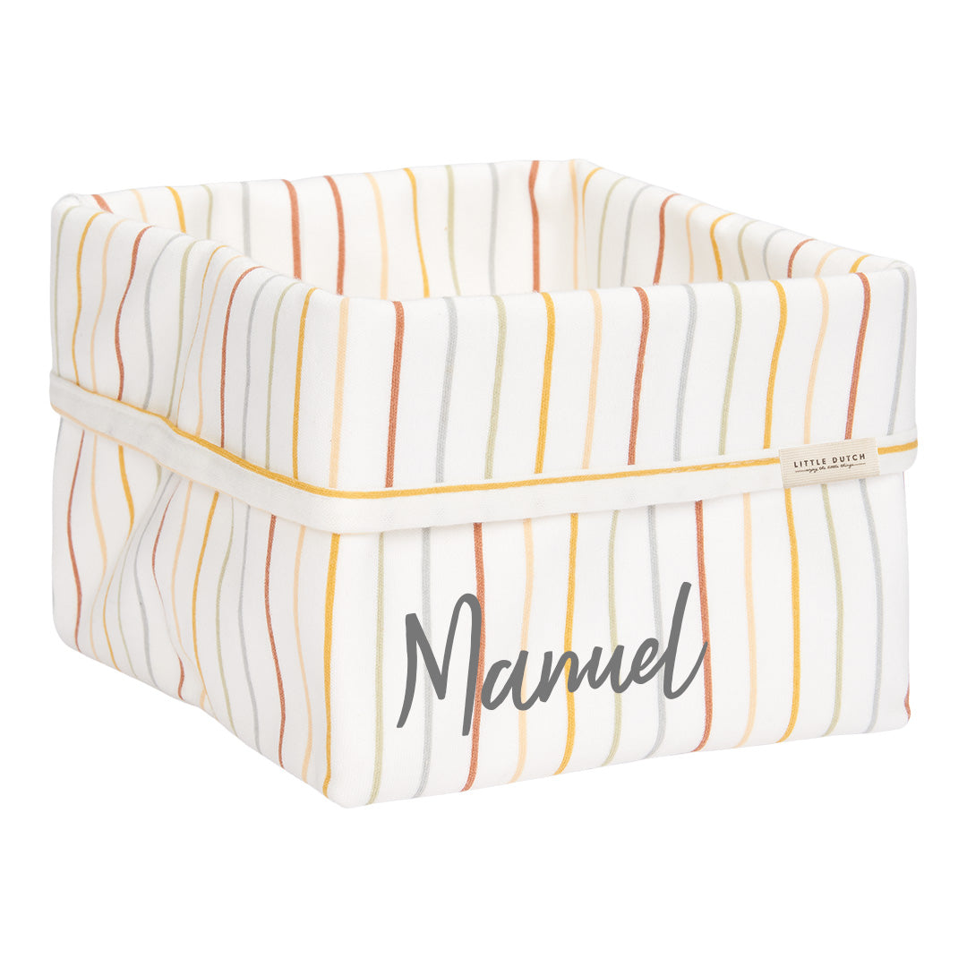 Little Dutch Pflegekörbchen Vintage Sunny Stripes klein personalisiert mit Name
