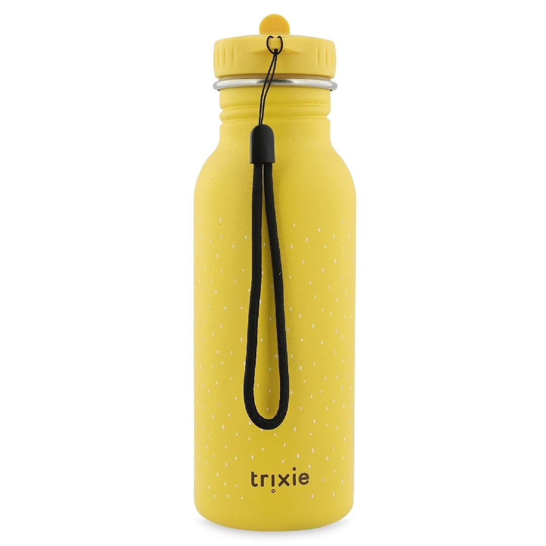 Trixie Frau Hummel Trinkflasche 500 ml in Gelb – Edelstahl-Kinderflasche mit Kordel zum Tragen und Befestigen am Rucksack