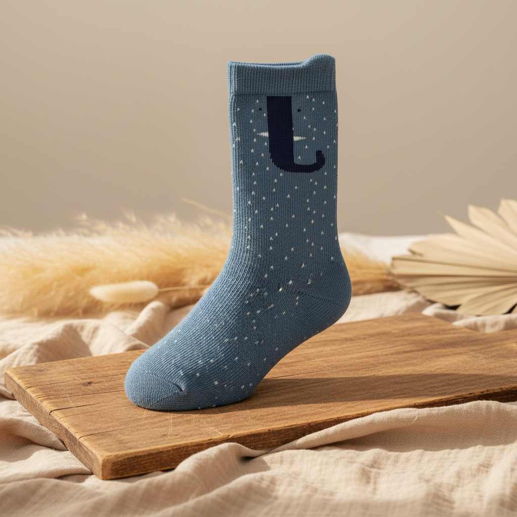 Trixie Kniestrümpfe Frau Elefant Größe 22/24 in Blau – Kindersocken aus Bio-Baumwolle mit Elefantenmotiv und Schlappohren