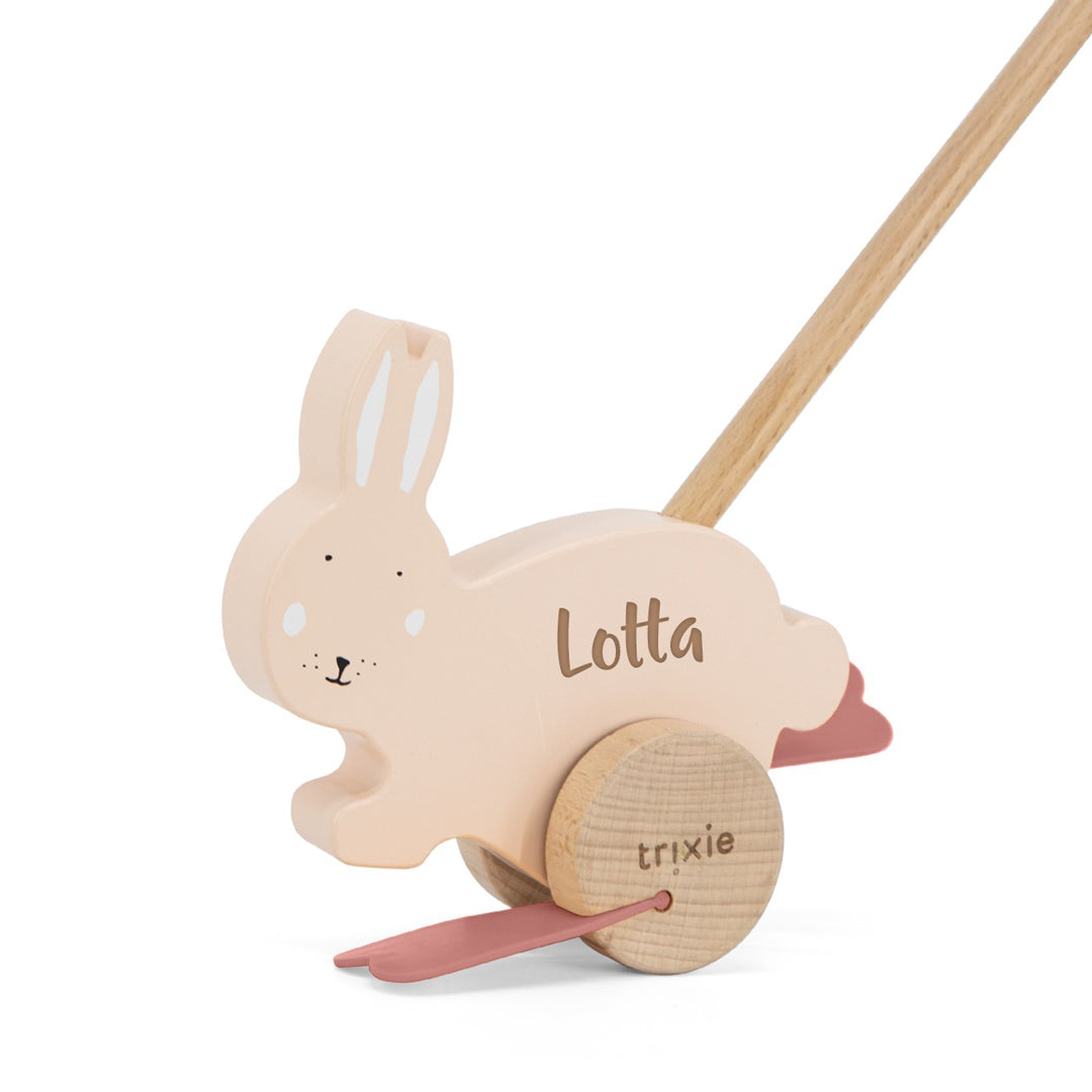Trixie Schiebetier aus Holz Frau Hase – mit aufgedrucktem Namen