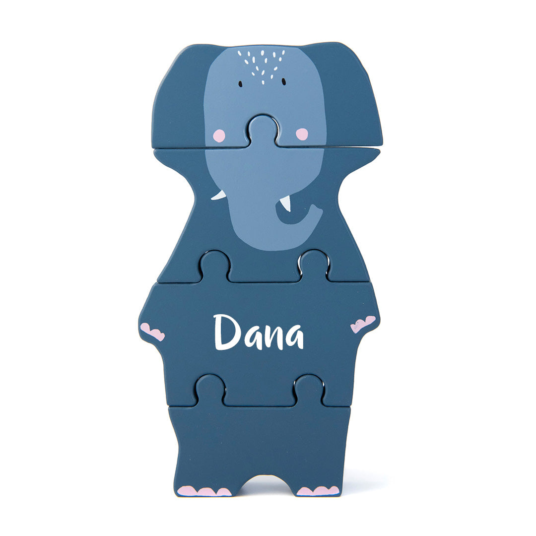 Trixie Puzzle-Figur Holz Frau Elefant – mit aufgedrucktem Namen