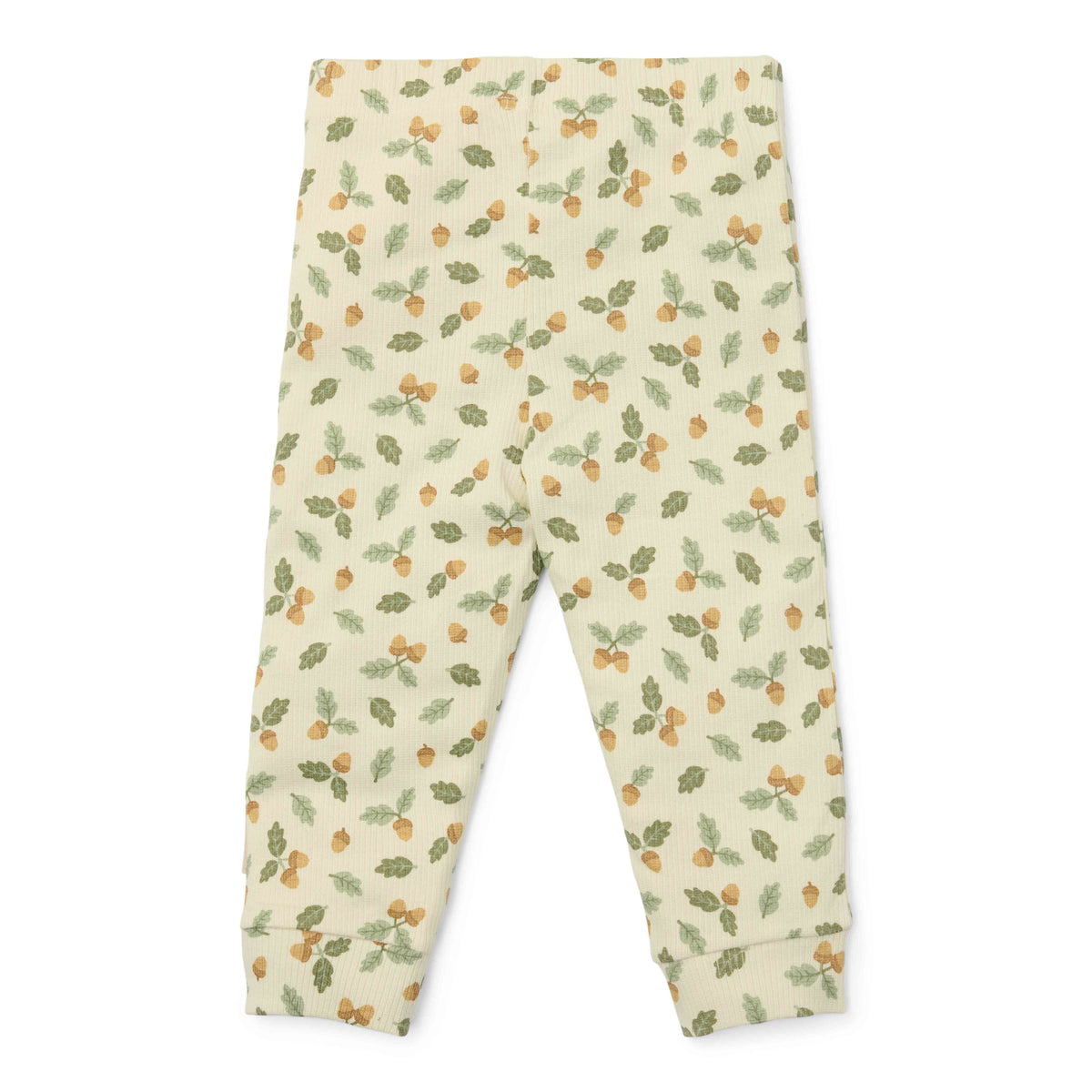 Little Dutch Pyjama Acorns & Leaves – zweiteilige Kinder-Nachtwäsche in Grün mit Langarmshirt, Hose und Waldmotiv aus Eicheln und Blättern