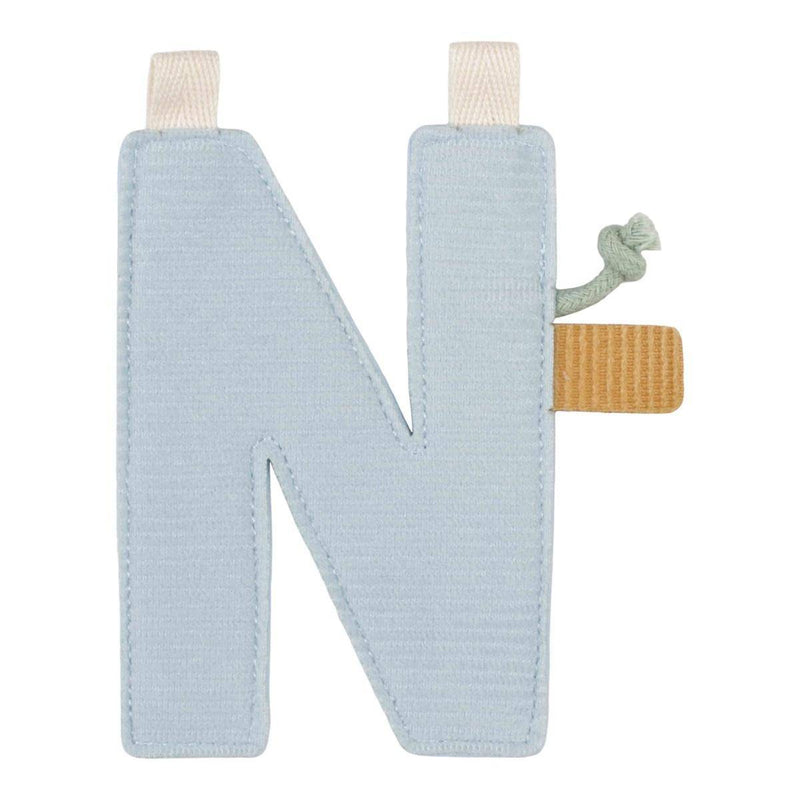 Stoffbuchstabe N für individuelle Little Dutch Namensgirlanden – blau, ca. 11 cm hoch
