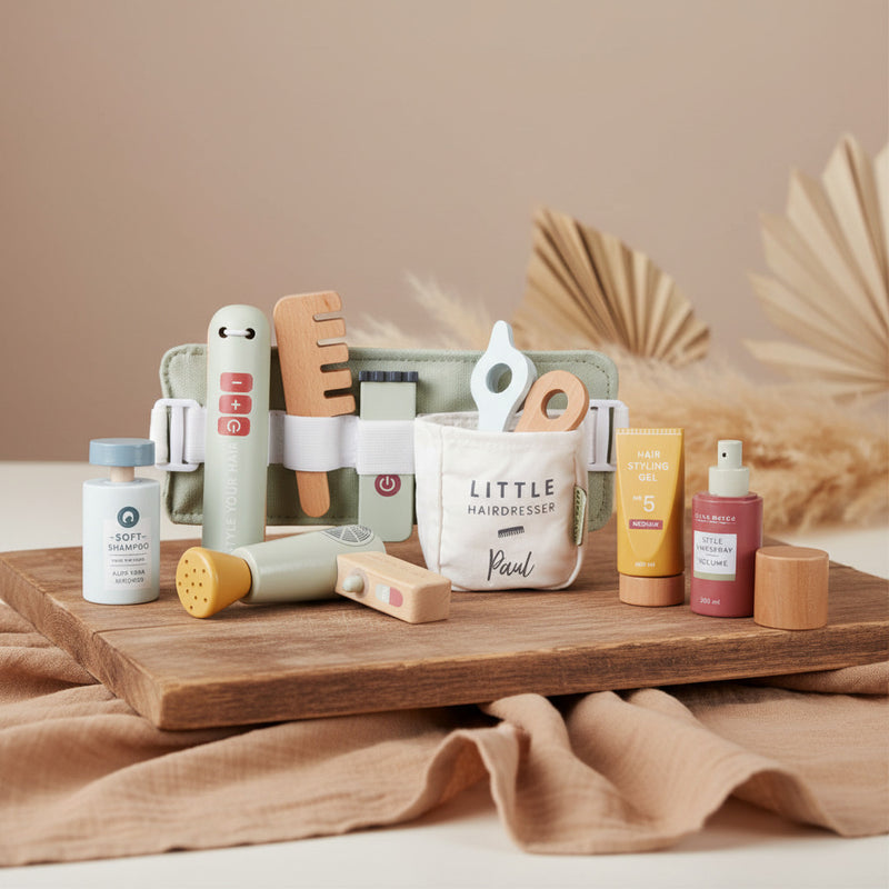 Little Dutch Friseur-Set aus Holz LD7066 mit Zubehör für Kinder-Rollenspiele