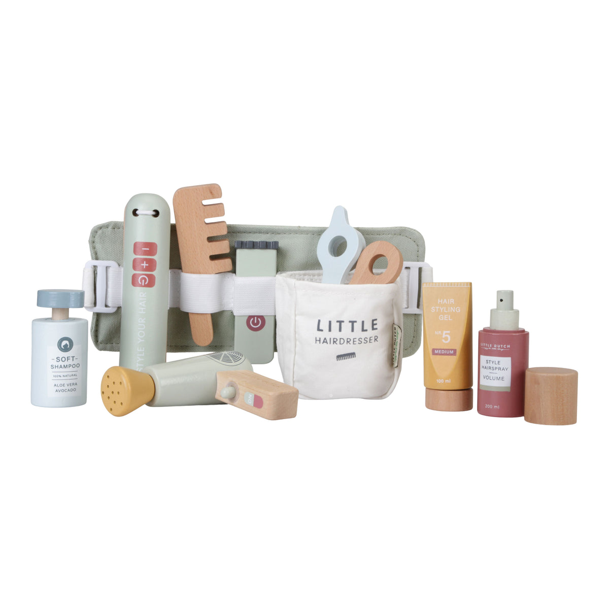 Personalisierbares Little Dutch Friseur-Set aus Holz für Kinder