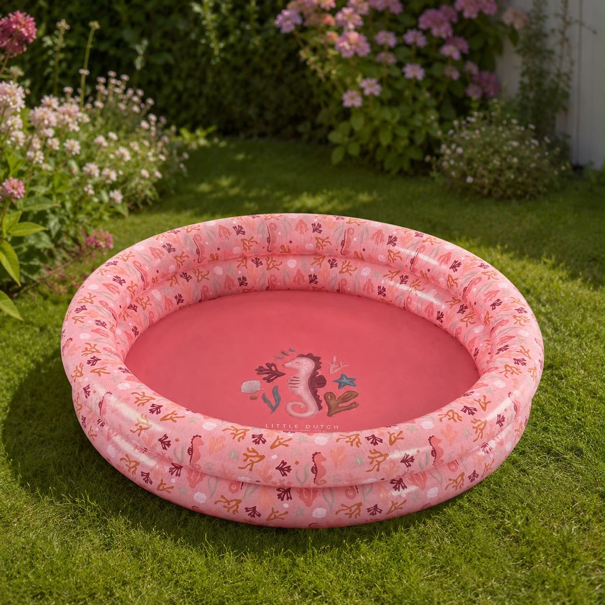 Planschbecken Ocean Dreams Pink im Garten – 80 cm Durchmesser, ab 2 Jahren