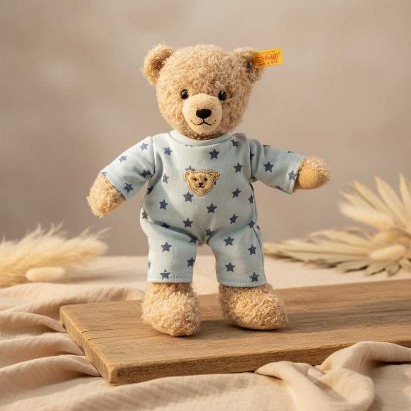 Steiff Teddybär 25 cm mit blauem Sternen-Schlafanzug