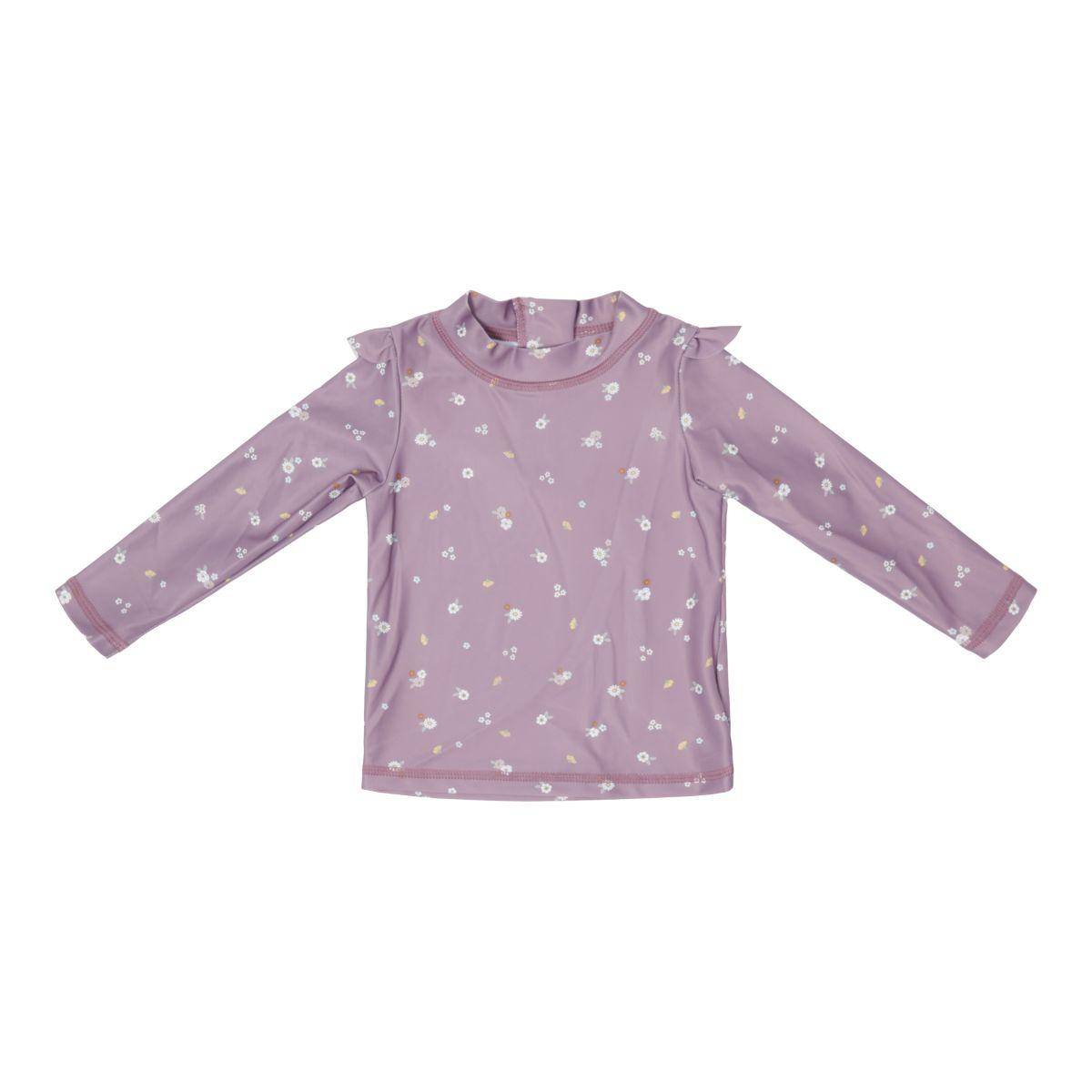 Little Dutch Langarm-Badeshirt Mauve Blossom mit Rüschen