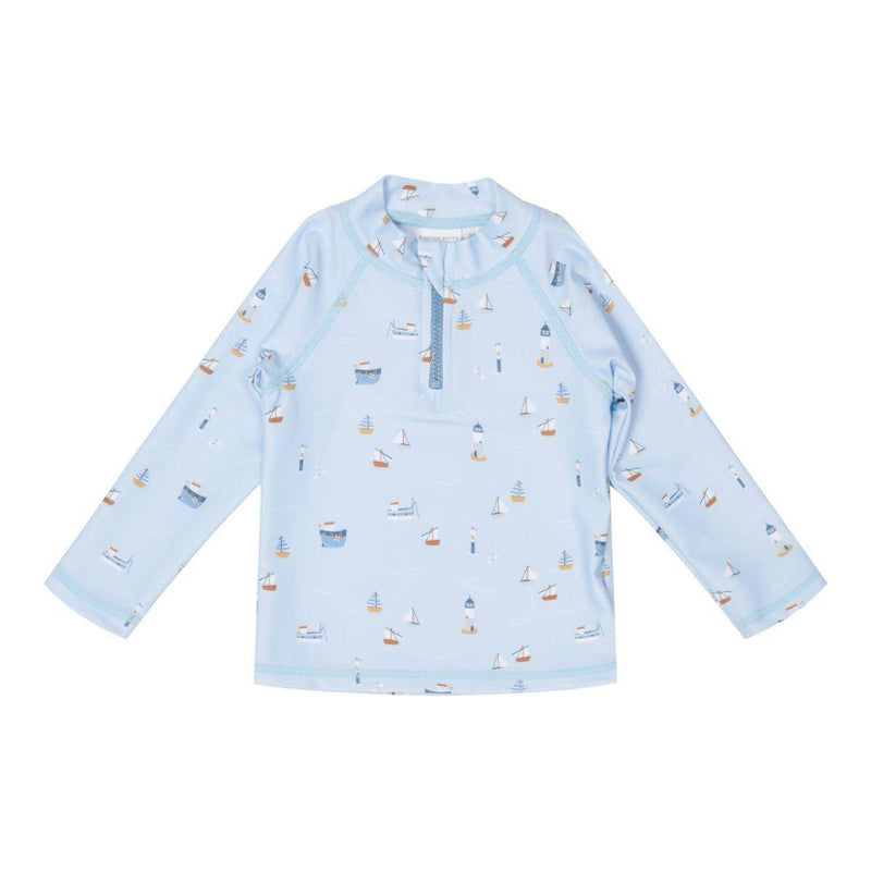 Little Dutch Langarm-Badeshirt Sailors Bay Blue Größe 98/104