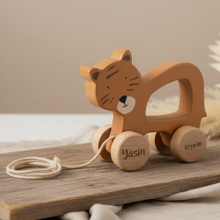 Holz-Nachziehtier Mr. Tiger mit Namensgravur – Trixie