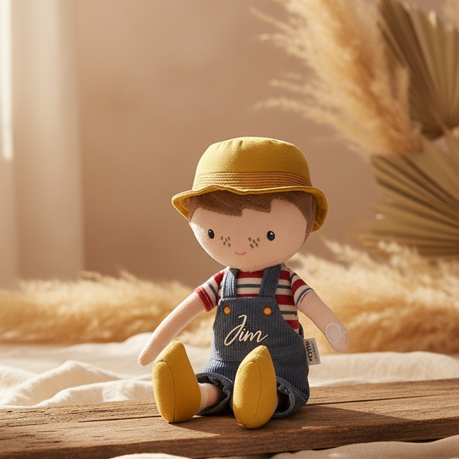 Dutch Jim Stoffpuppe mit Name als Babygeschenk