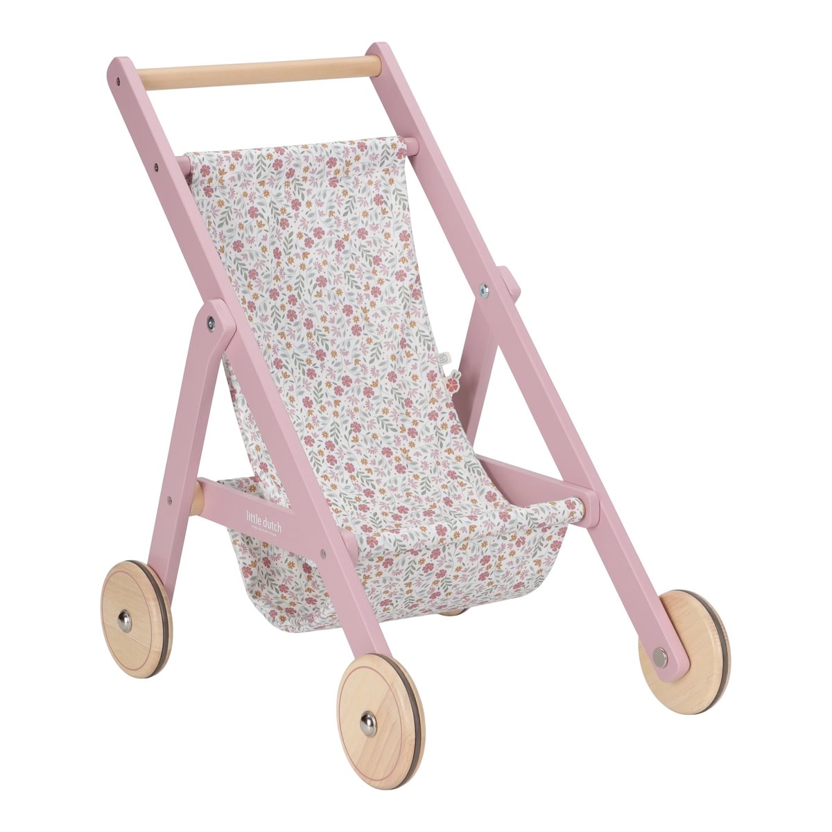 Little Dutch Holz-Puppenbuggy Soft Flowers in Rosa