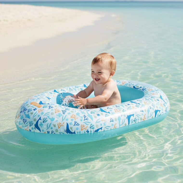 Schlauchboot Ocean Dreams Blue von Little Dutch – aufblasbares Wasserspielzeug für Kinder ab 3 Jahren