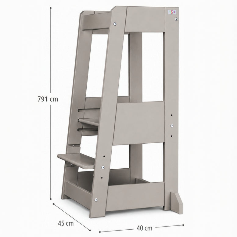 tiSsi Lernturm Felix Stormy Grey mit Maßen 40 × 91 × 45 cm