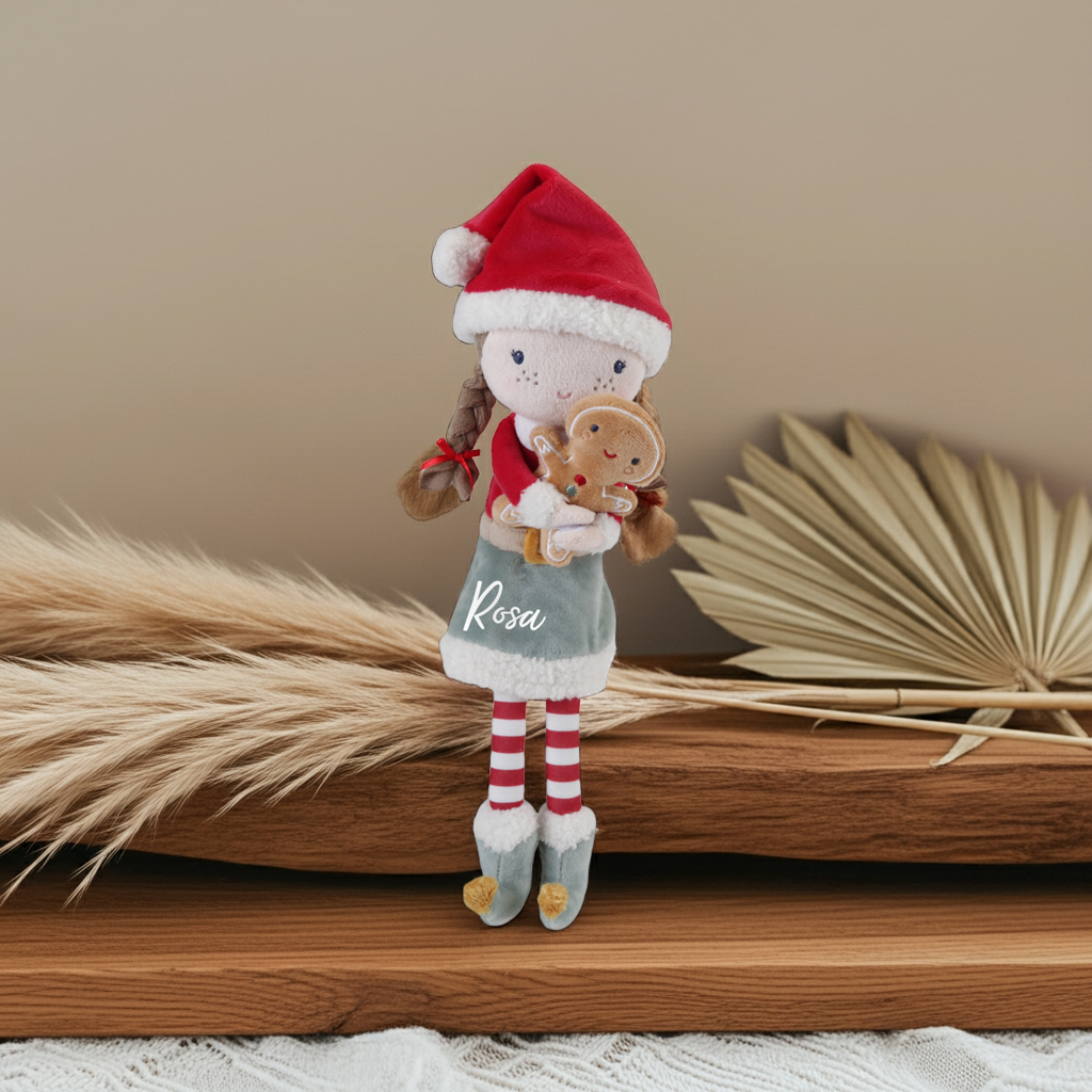 Muñeca de trapo Rosa Navidad 35 cm – a partir de 12 meses