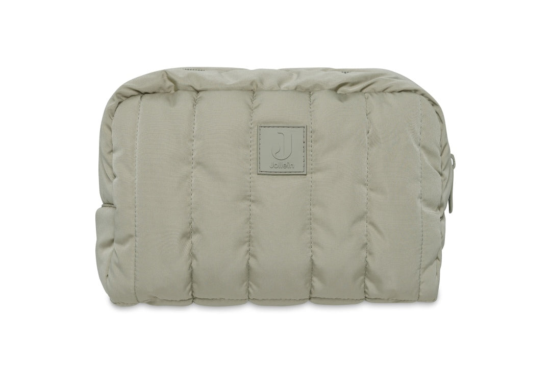 Jollein Kosmetiktasche Puffed Olive Green 21 × 14 cm