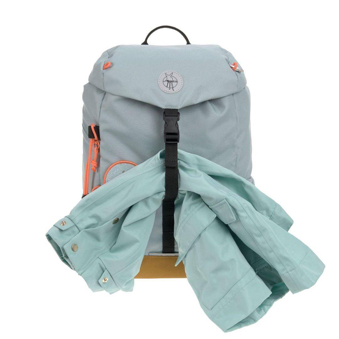 Lässig Outdoor Rucksack Hellblau mit Brustgurt, Reflektoren und Seitentaschen