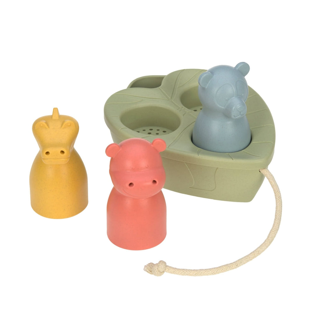 4-teiliges Lässig Water Friends Spielset aus Boot und drei Tierfiguren