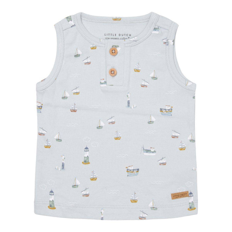 Top Sailors Bay Blau von Little Dutch – ärmelloses Kinder-Tanktop aus Bio-Baumwolle