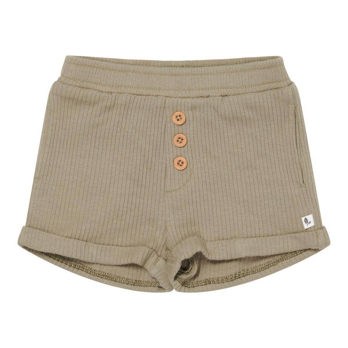 Shorts de bebé oliva talla 80 de algodón orgánico | Little Dutch