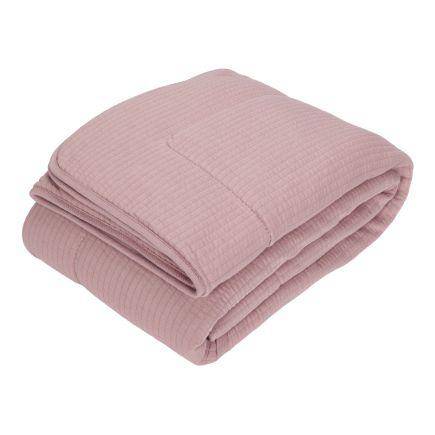 Kinderbettdecke Pure Mauve 110 × 140 cm mit Jersey- und Teddyseite