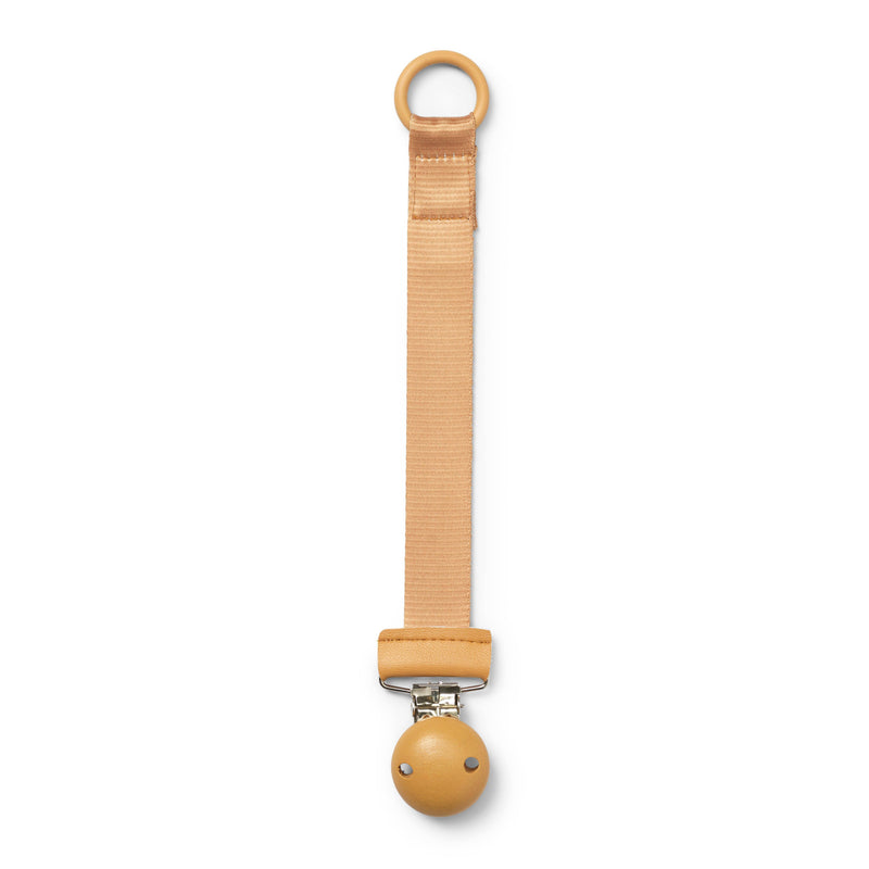 Elodie Schnullerkette Gold mit Holzdetail und Silikonring