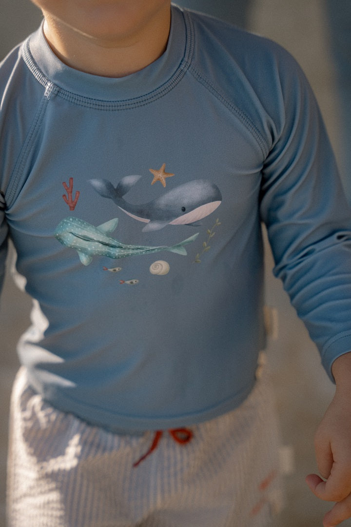 Langärmeliges Schwimmshirt Ocean Blue Größe 86/92