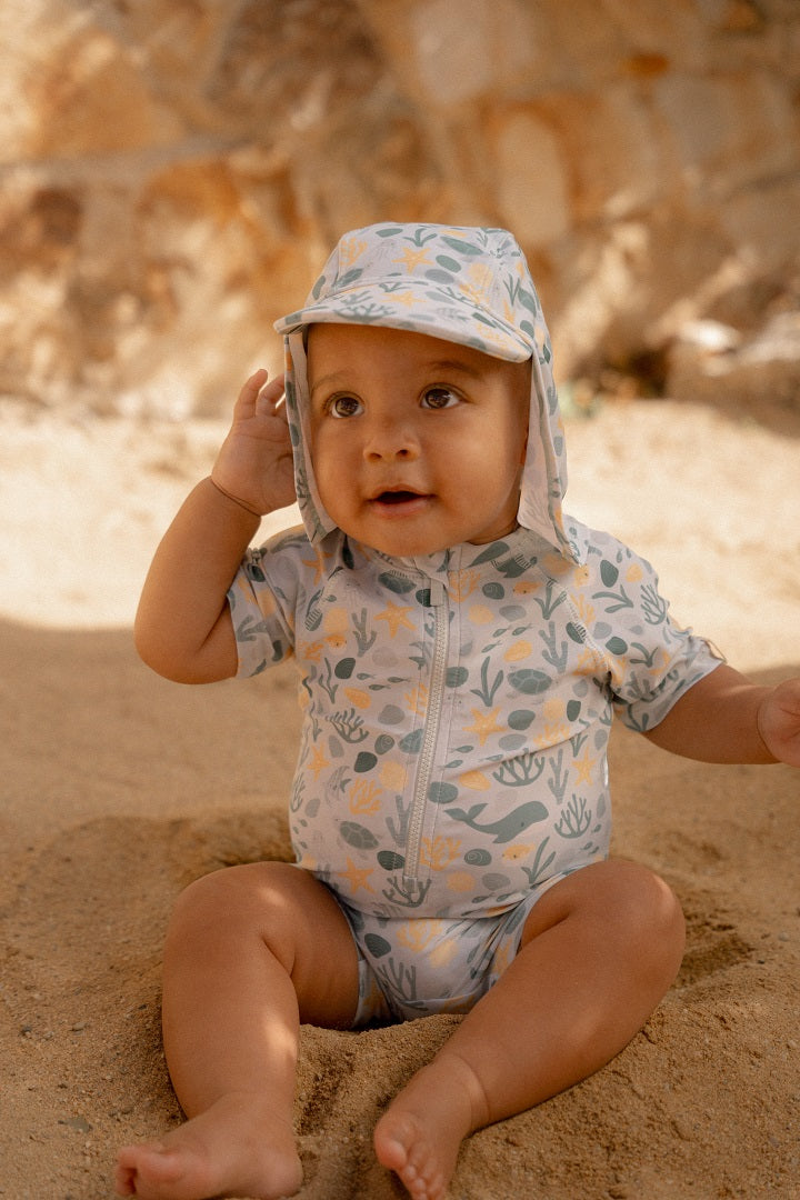 Kurzärmeliger Badeanzug Seashells Multi-colour | Little Dutch