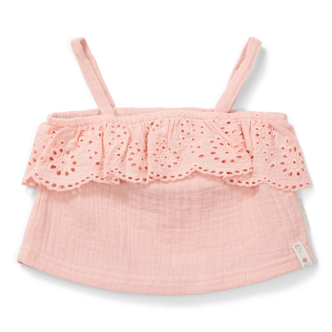Little Dutch Musselin-Top Flower Pink aus Bio-Baumwolle für Babys und Kinder