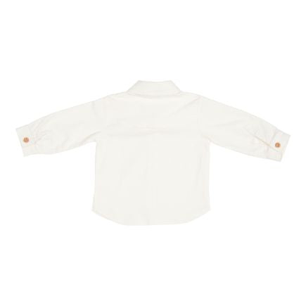 Hemd Soft White von Little Dutch – Detailansicht des weißen Kinderoberteils