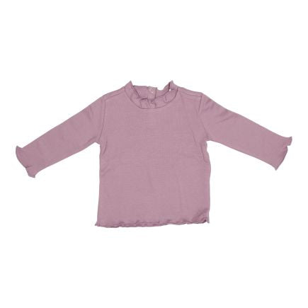 Little Dutch Langarmshirt Vintage Mauve – Detailansicht der Rüschen