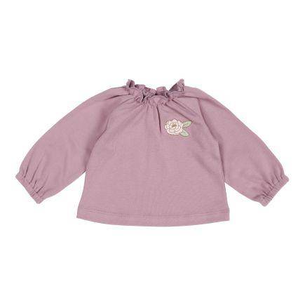 Langarmshirt Vintage Little Flowers Mauve 50/56 – Detailansicht