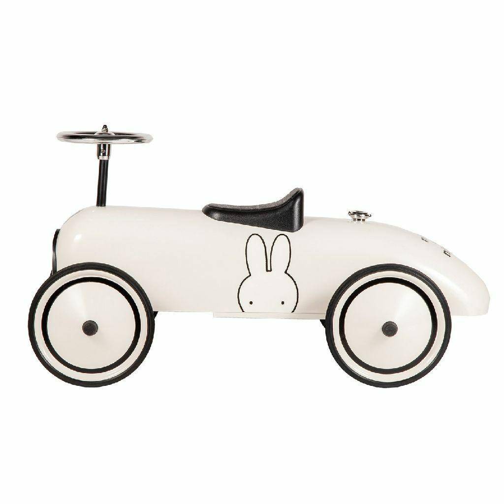 Miffy Retro-Rutschauto mit Metallrädern und Gummireifen – weitere Ansicht