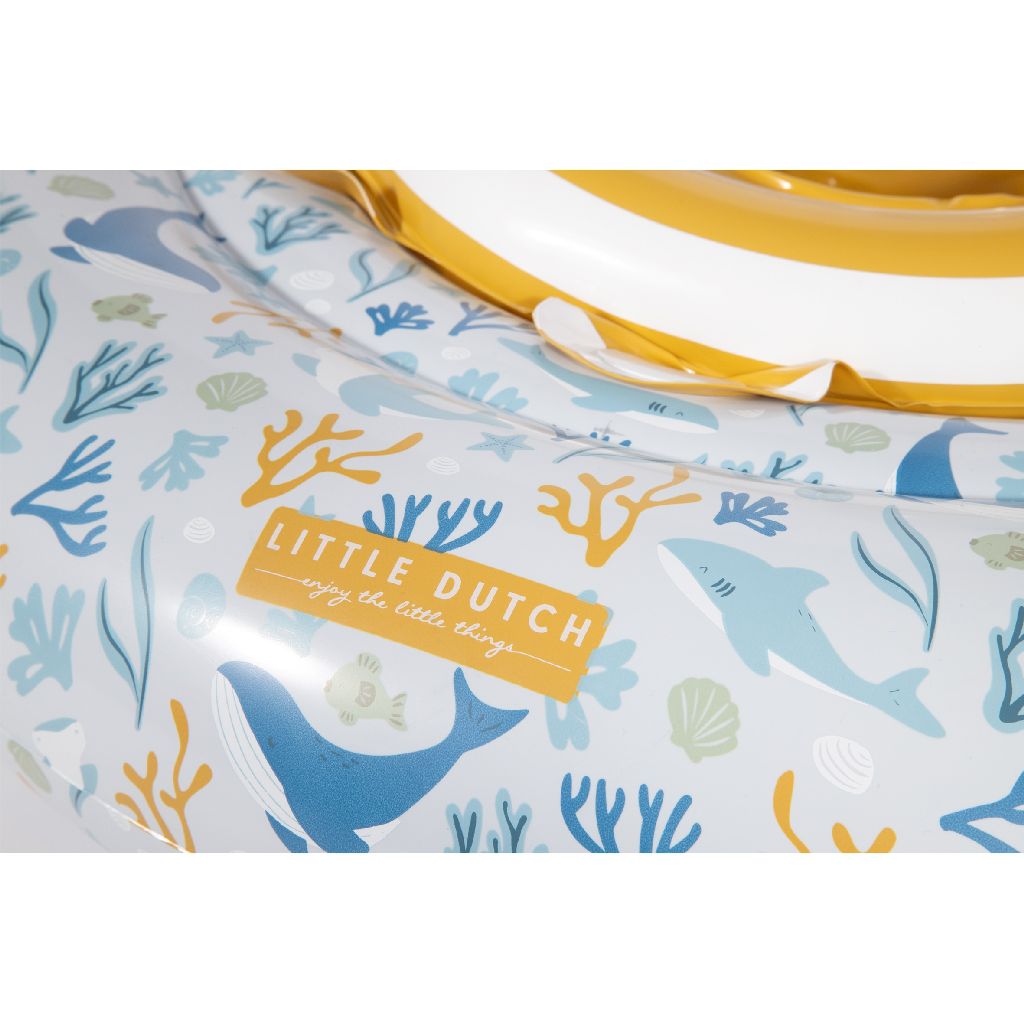 Aufblasbarer Little Dutch Baby-Schwimmsitz Ocean Dreams Blue aus PVC